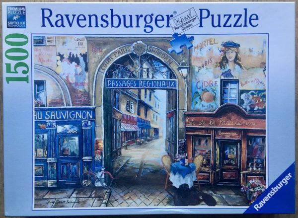 Image of the puzzle 1500, Ravensburger, Passage to Paris, Sharie Hatchett, Complete, Picture of the box