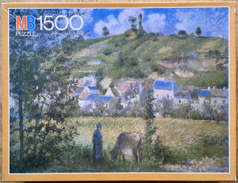 1500, MB, Chaponval Landscape, Camille Pissarro, Complete, 2021-11-01 Image of the puzzle 1500, MB, Chaponval Landscape, Camille Pissarro, Complete, Picture of the box