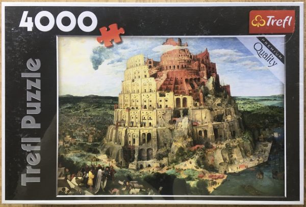 Image of the puzzle 4000, Trefl, The Tower of Babel, by Pieter Bruegel the Elder, Factory Sealed, Picture of the box