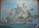 Image of the puzzle 3000, Schmidt, Sea Battle, Unknown Artist, Complete, Picture of the puzzle assembled