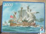 Image of the puzzle 3000, Schmidt, Sea Battle, Unknown Artist, Complete, Picture of the box
