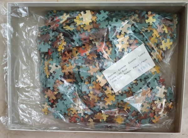 Image of the puzzle 1000, Flamenco, Landscape with Three Horsemen, by Aelbert Cuyp, Sealed Bag, Picture of the bag