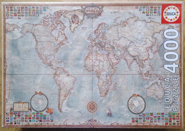Image of the puzzle 4000, Educa, The World, Executive Map, Factory Sealed, Picture of the box