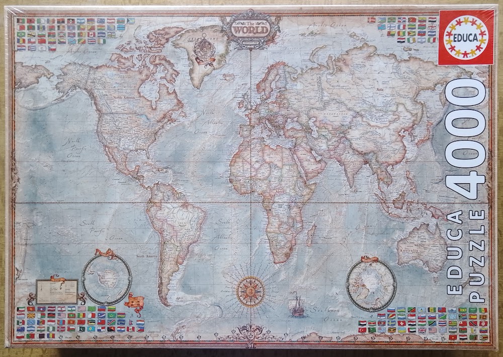 Educa 4000 - Map Of The World - my biggest jigsaw to date and forever known  as the lockdown puzzle! : r/Jigsawpuzzles