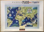 Image of the puzzle 1500, Nathan, Illustrated World Map, Lucien Boucher, Complete, Picture of the box