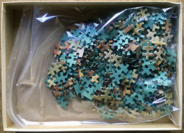 Image of the puzzle 480, Trim, The Raamgracht on Doelstraat in Haarlem, by Cornelis Springer, Complete, Picture of the bag