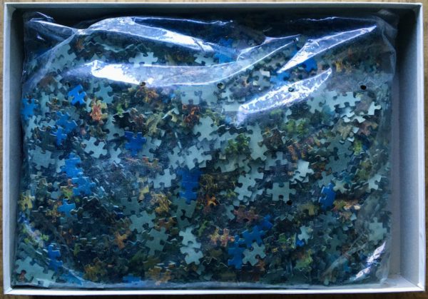 Image of the puzzle 3000, Ravensburer, Mountain Lake, Sealed Bag, Picture of the bag