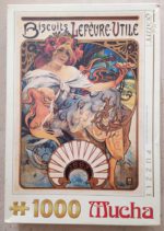 Image of the puzzle 1000, D-Toys, Biscuits Lefèvre-Utile, by Alphonse Mucha, Sealed Bag, Picture of the box