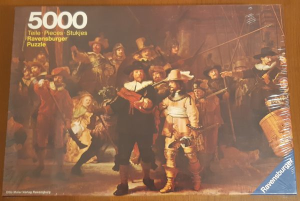 Image of the puzzle 5000, Ravensburger, The Night Watch, by Rembrandt, Factory Sealed, Picture of the box