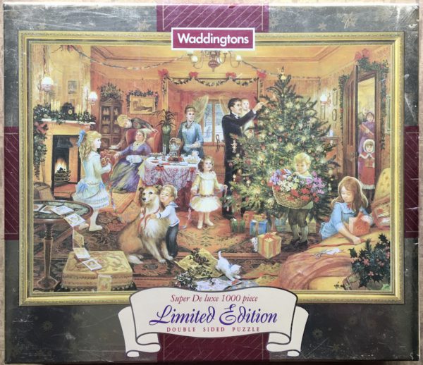Image of the puzzle 1000, Waddingtons, Nearly Christmas, Brenda Burke, Factory Sealed, Picture of the box