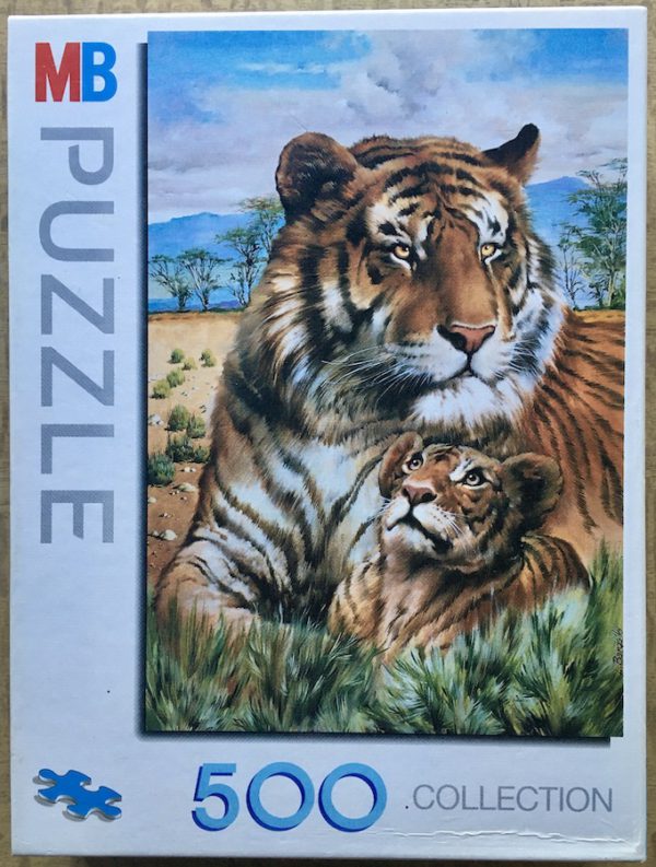 Image of the puzzle 500, MB, Tigers, LluÃs Bargalló, Complete, Picture of the box