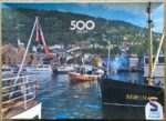 Image of the puzzle 500, Schmidt, Vågen i Bergen, Complete, Picture of the box