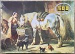 Image of the puzzle 500, White Horse, Stable, Complete, Picture of the box