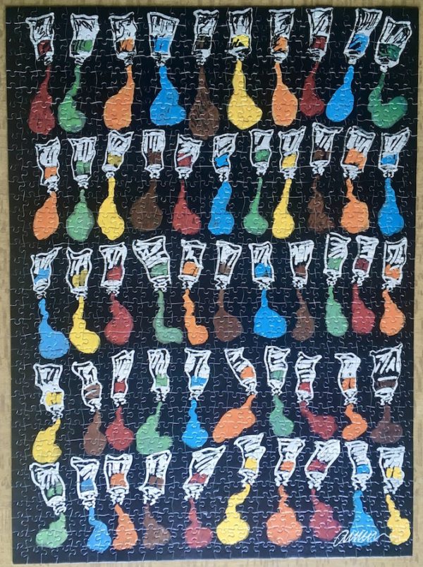 Image of the puzzle 1000, Nathan, Tubes of Paint, by Arman, Complete, Picture of the puzzle