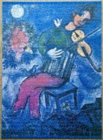 Image of the puzzle 1000, Ricordi, The Blue Violinist, by Marc Chagall, Complete, Picture of the puzzle