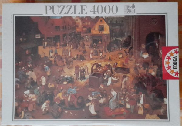 Image of the puzzle 4000, Educa, The Fight Between Carnival and Lent, by Pieter Bruegel the Elder, Factory Sealed