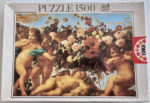 Image of the puzzle 1500, Educa, Angels in Garlands of Flowers, Carlo Maratti, Factory Sealed, Picture of the box