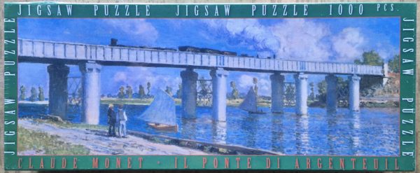 Image of the puzzle 1000, Impronte Edizioni, Railway Bridge at Argenteuil, by Claude Monet, Picture of the box