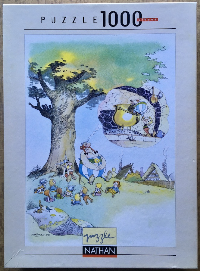 1000, Nathan, How Obelix Fell into the Magic Potion..., by Goscinny and Uderzo, Complete, 2022-01-21 Image of the puzzle 1000, Nathan, How Obelix Fell into the Magic Potion..., by Goscinny and Uderzo, Complete, Picture of the box