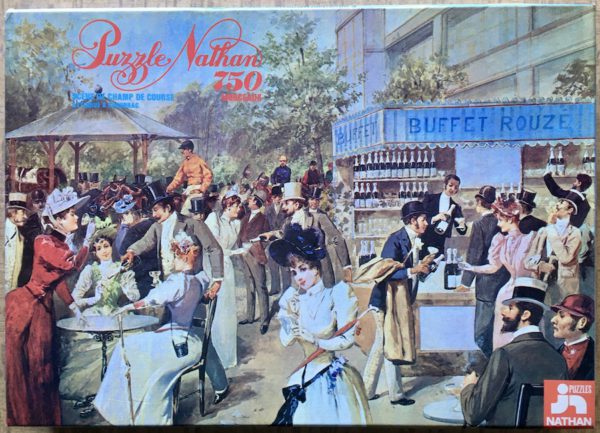 Image of the puzzle 750, Nathan, Race Course Scene, by Alfred Choubrac, Complete, Picture of the box