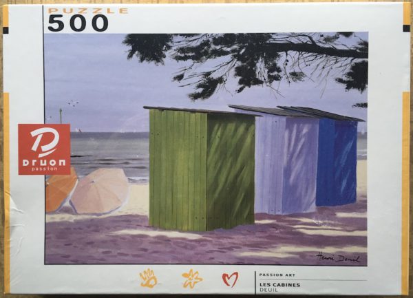 Image of the puzzle 500, Druon, The Cabins, by Henri Deuil, Factory Sealed, Picture of the box