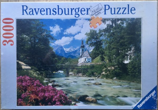 Image of the puzzle 3000, Ravensburger, Ramsau against the Alps, by Reinhold Kirsch, Factory Sealed