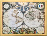 Image of the puzzle 1000, MB, World Map, by Pieter Goos, Complete, Picture of the box
