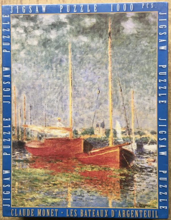Image of the puzzle 1000, Impronte Edizioni, Red Boats at Argenteuil, by Claude Monet, Factory Sealed, Picture of the box