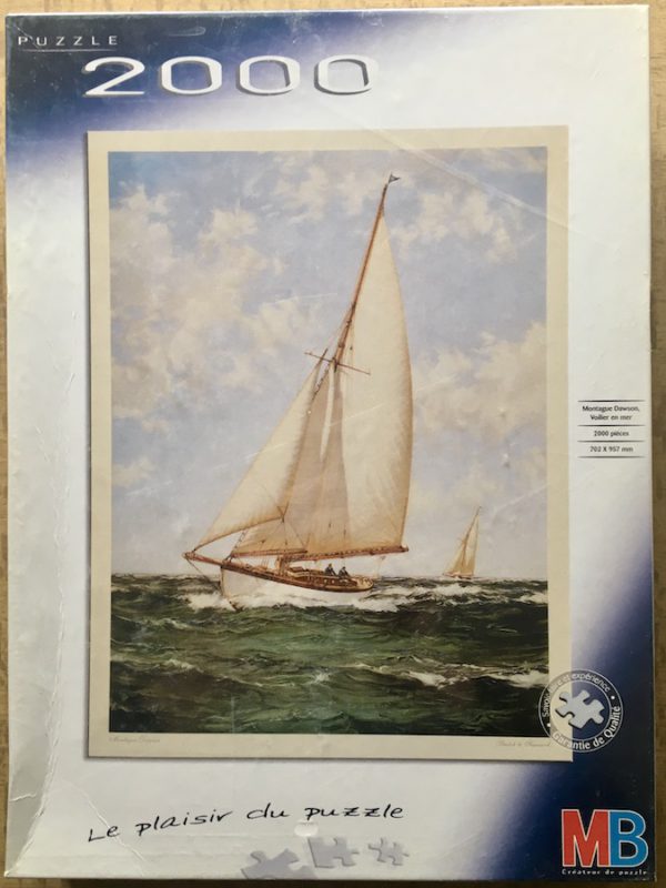 Image of the puzzle 2000, MB, Voilier en Mer, by Montague Dawson, Factory Sealed, Picture of the box