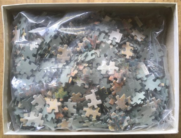 Image of the puzzle 1000, Unicef, Village near Lagny, Lucien Pissarro, Sealed Bag, Picture of the bag