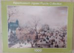 Image of the puzzle 1000, Puzzelman, Winter Landscape with Iceskaters, by Hendrick Avercamp, Factory Sealed, Picture of the box