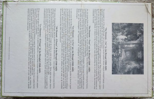 Image of the puzzle 5000, Falcon, The Elements - Fire, by Jan Brueghel the Elder, Factory Sealed, Picture of the back