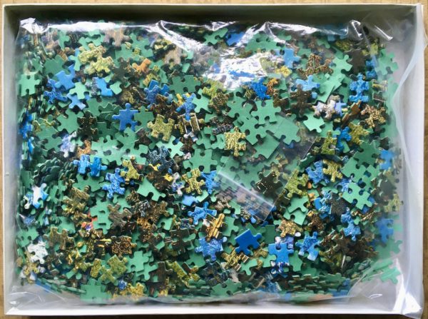 Image of the puzzle 1500, Educa, Mittenwald, Bavaria, Incomplete, Picture of the bag