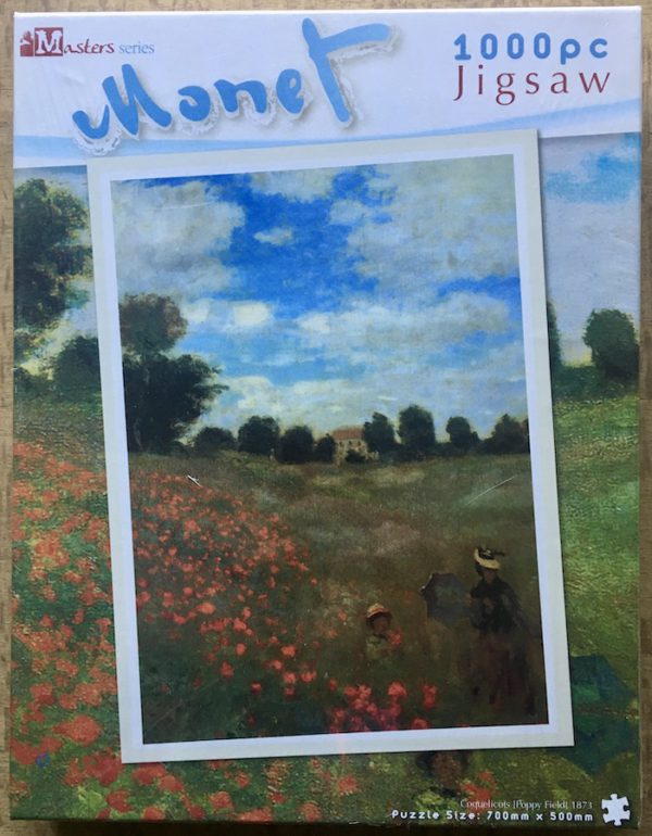 Image of the puzzle 1000, RMS, Poppy Field, by Claude Monet, Factory Sealed, Picture of the box