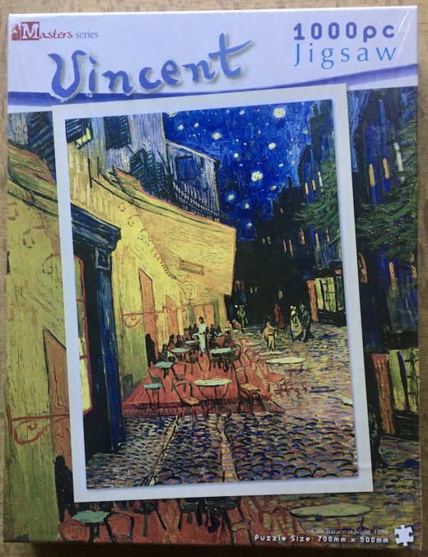 Image of the puzzle 1000, RMS, Cafe Terrace at Night, Vincent van Gogh, Factory Sealed, Picture of the box