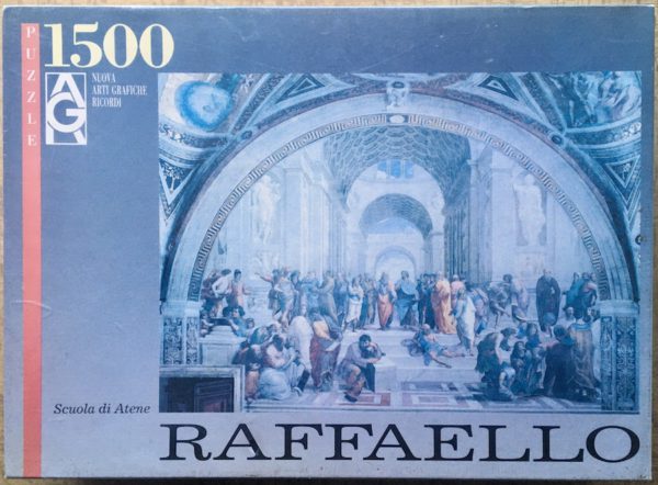 Image of the puzzle 1500, Ricordi, The School of Athens, by Raphael, Factory Sealed, Picture of the box