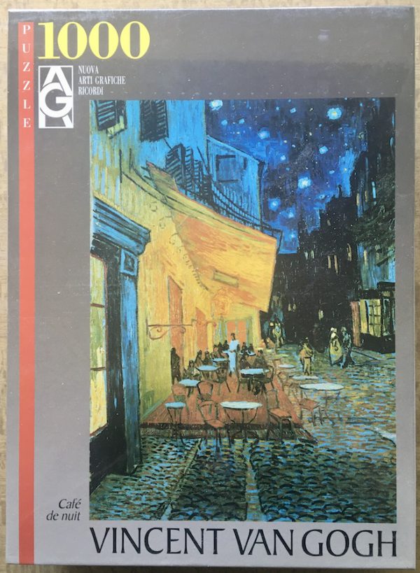 Image of the puzzle 1000, Ricordi, Café Terrace at Night, by Vincent van Gogh, Factory Sealed, Picture of the box