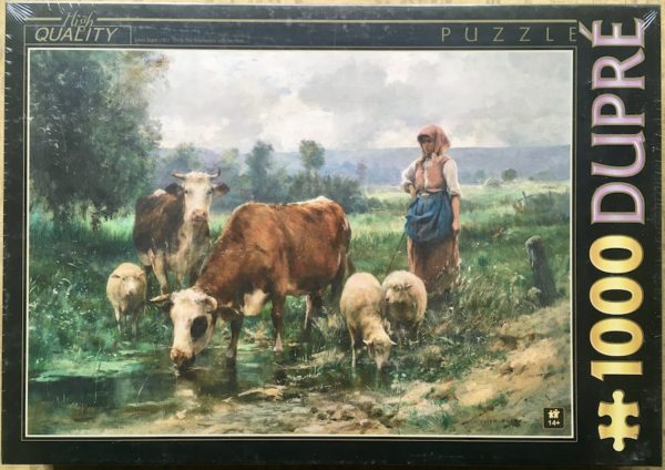 Image of the puzzle 1000, D-Toys, The Shepherdess with her Flock, by Julien Dupré, Factory Sealed, Picture of the box
