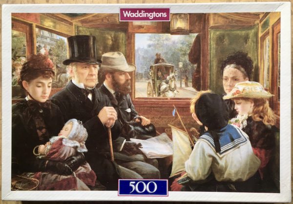 Image of the puzzle 500, Waddingtons, An Omnibus Ride to Piccadilly Circus, by Alfred Morgan, Complete, Picture of the box