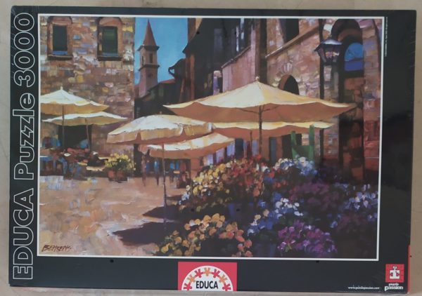 Image of the puzzle 3000, Educa, Sienna Flower Market, by Howard Behrens, Factory Sealed