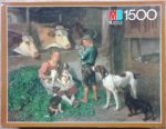 Image of the puzzle 1500, MB, The Little Ones on the Farm, by Adolf Eberle, Complete, Picture of the box