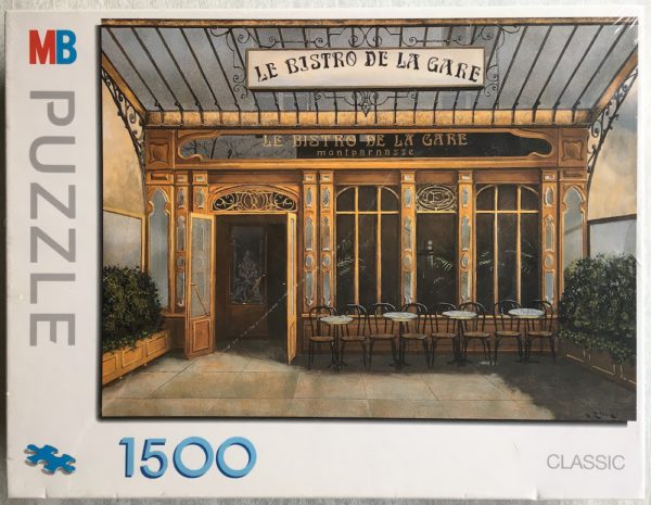 Image of the puzzle 1500, MB, Le Bistro de la Gare, by André Renoux, Factory Sealed, Picture of the box