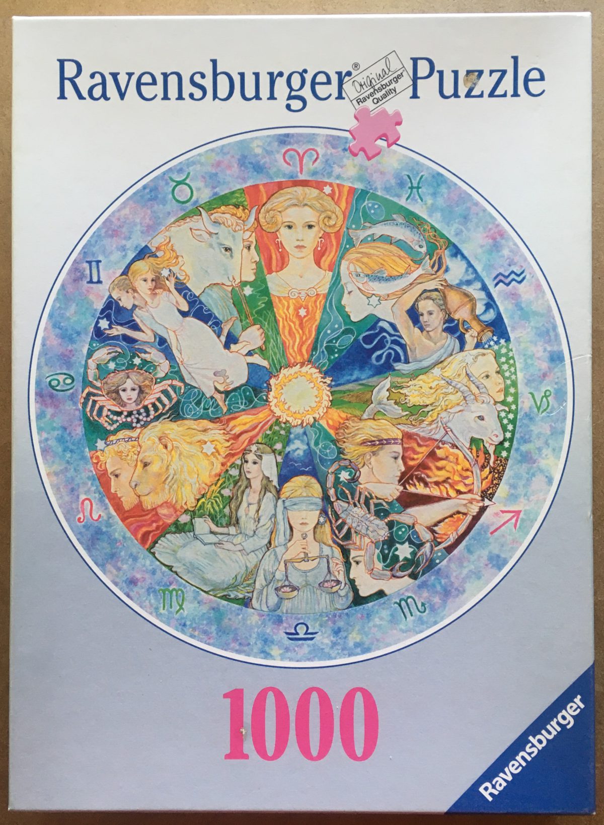 1000, Ravensburger, Star Signs, by Jacky Fenton, Complete, 2023-05-03 Image of the puzzle 1000, Ravensburger, Star Signs, by Jacky Fenton, Complete, Picture of the box