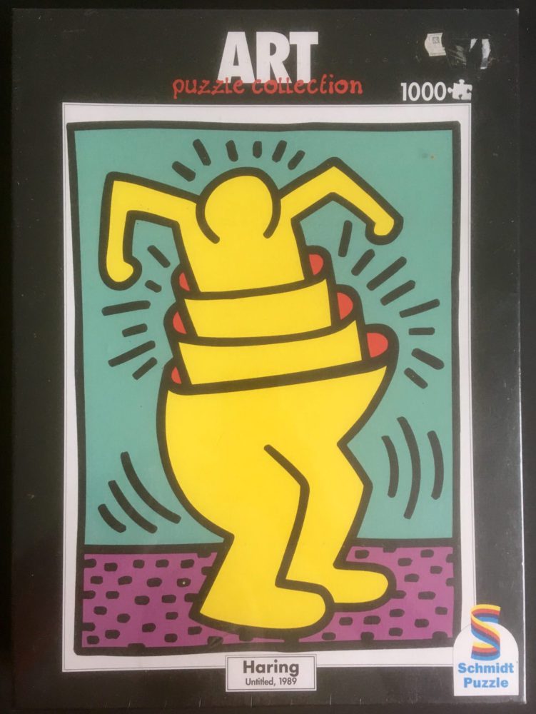 1000, Schmidt, Untitled, 1989, by Keith Haring, Factory Sealed, Listed by Vintage Art Puzzles Image of the puzzle 1000, Schmidt, Untitled, 1989, by Keith Haring, Factory Sealed, Picture of the box