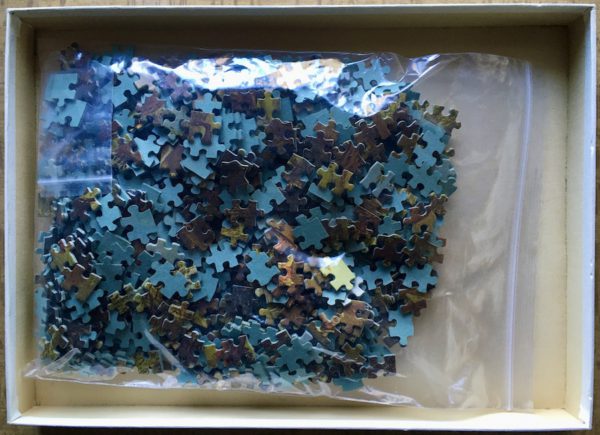 Image of the puzzle 750, Schmidt, Travelers on a Forest Road, by Jan Brueghel the Elder, Incomplete, Picture of the bag