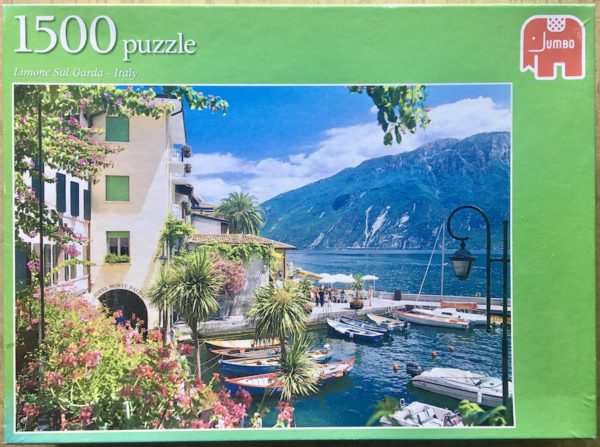 Image of the puzzle 1500, Jumbo, Limone Sul Garda, Italy, Incomplete, Picture of the box