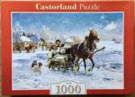 Image of the puzzle 1000, Castorland, In the Frosty Afternoon, by Alfred Wierusz-Kowalski, Incomplete, Picture of the box