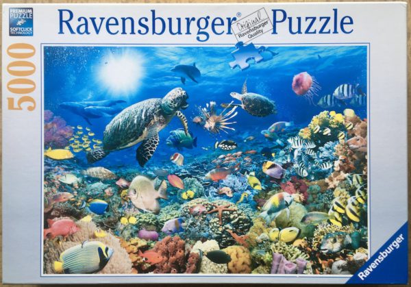 Image of the puzzle 5000, Ravensburger, Underwater Tranquility, by Walter Pepperle, Complete, Picture of the box