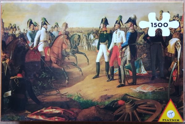 Image of the puzzle 1500, Piatnik, Prince Schwarzenberg after the Battle of the Nations near Leipzig, by Johann Peter Krafft, Incomplete, Picture of the box