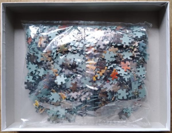 Image of the puzzle 1000, MB, Squaw by Firelight, Sealed Bag, Picture of the bag